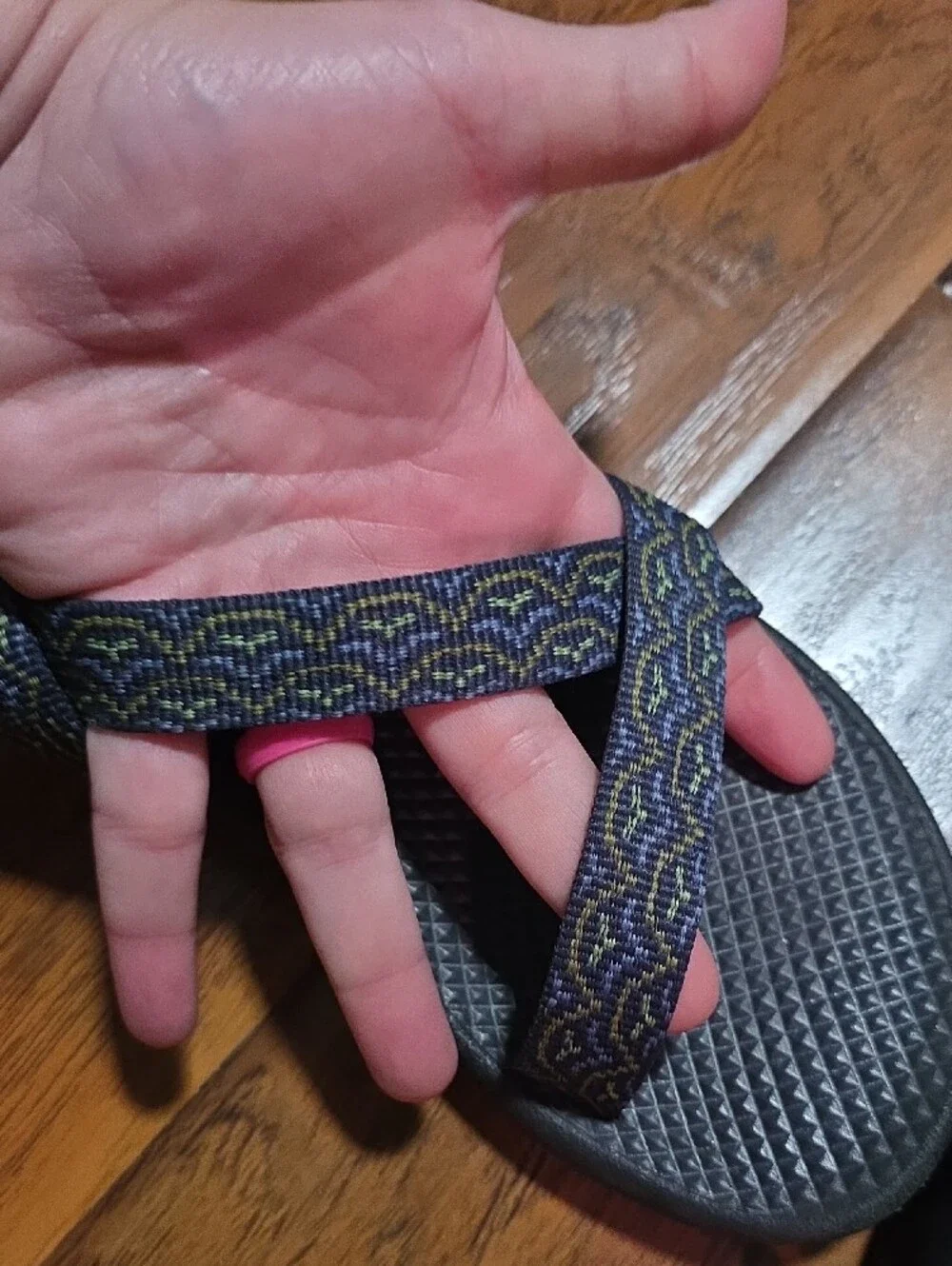 Chaco Kids Black Sandals with Blue and Green Accents
